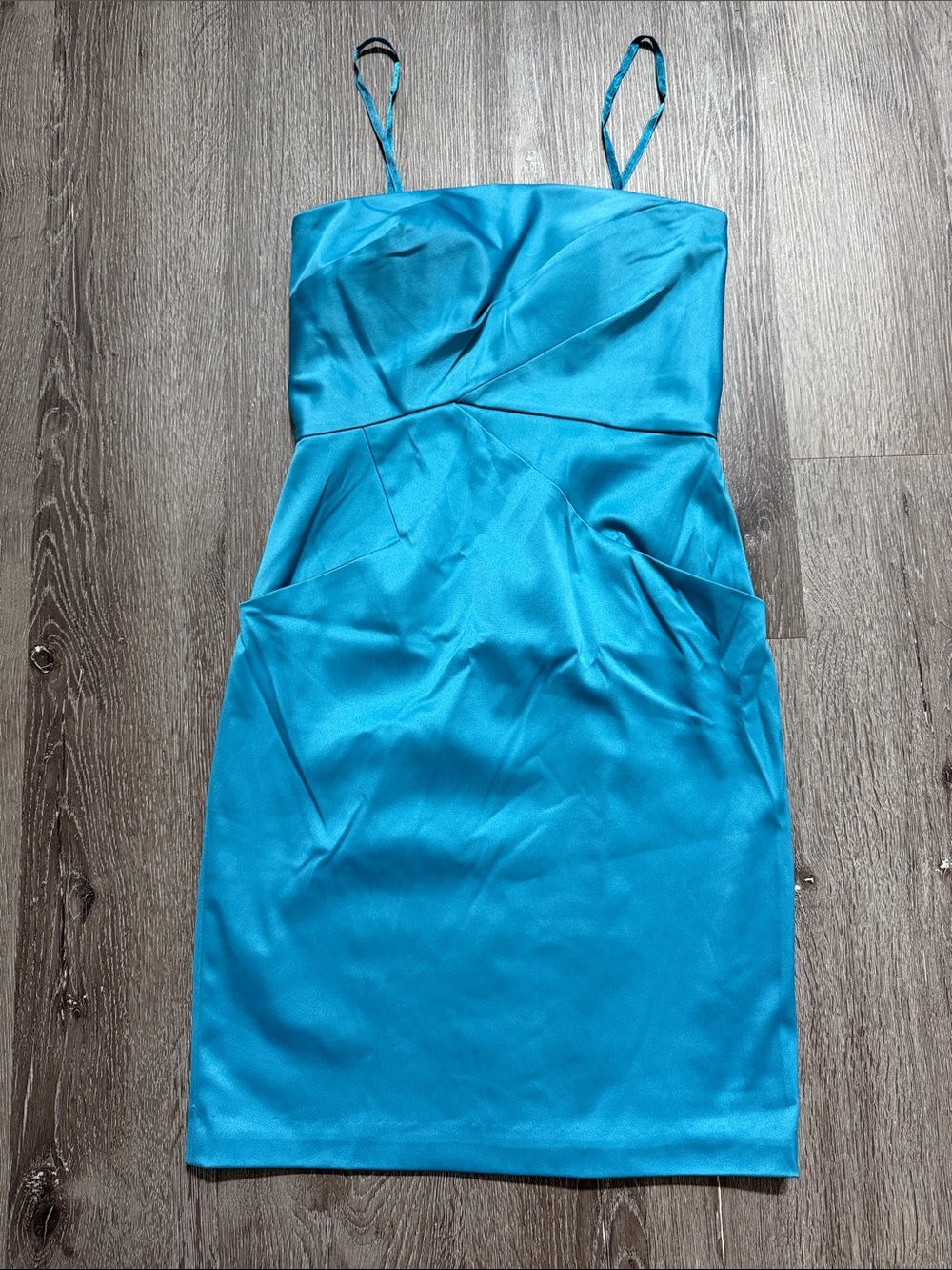 Teal Satin Cocktail Dress